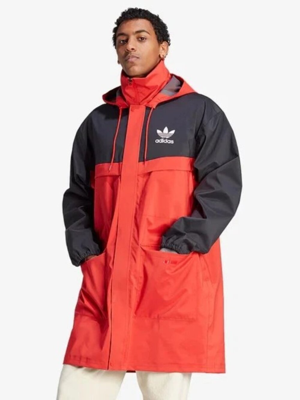 Adidas Bench Jacket Mens M Originals Manchester Red Black Full Zip Hood NWT